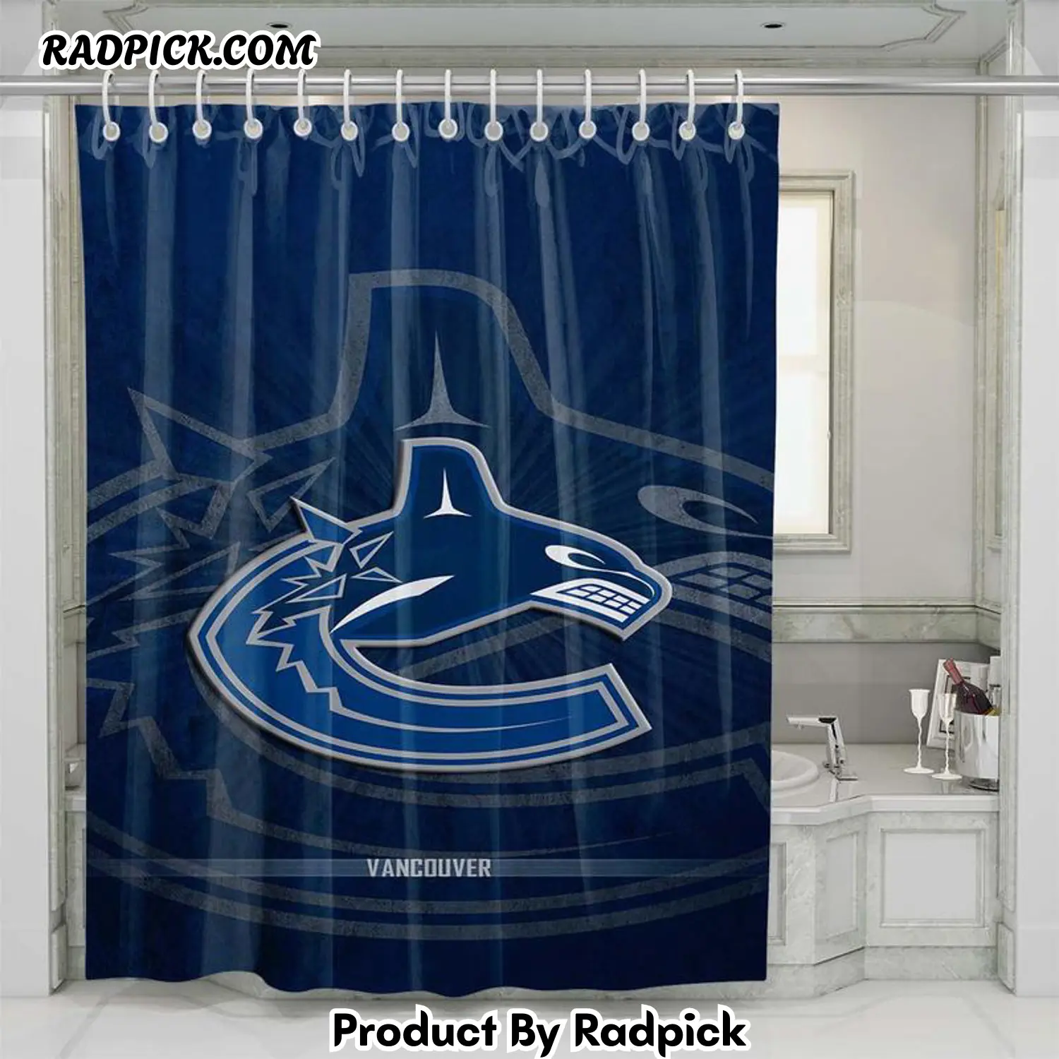 Vancouver canucks shower curtain set bathroom set for bathroom decor best gift for friends rp38735